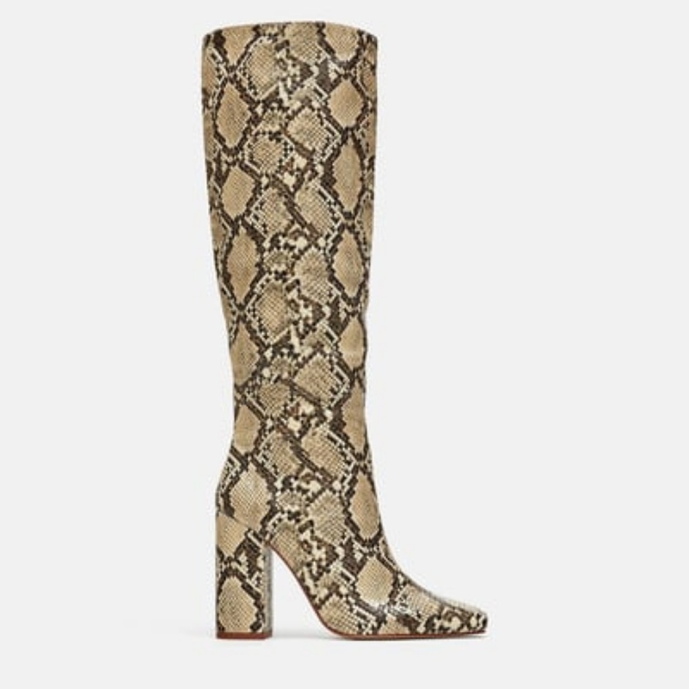 Zara snakeskin boot